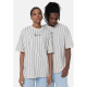 Karl Kani Unisex κοντομάνικη μπλούζα Small Signature Washed Pinstripe Tee